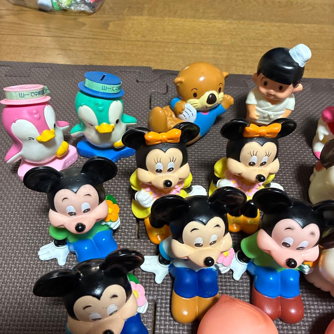 超希少ディズニーレトロ　ソフビ貯金箱ミッキーマウスキューピー山一三菱ワリコー三洋