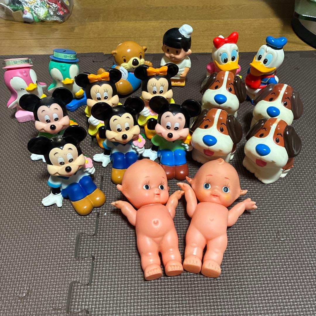 超希少ディズニーレトロ　ソフビ貯金箱ミッキーマウスキューピー山一三菱ワリコー三洋