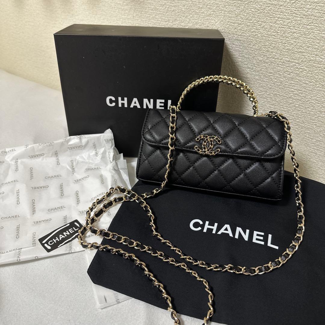 CHANEL 新品ノベルティ　ショルダーバッグ　ゴールドチェーン　ブラック