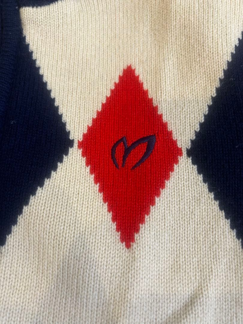 MASTER BUNNY EDITION ダイヤモンドパターン　ニット　ブルゾン