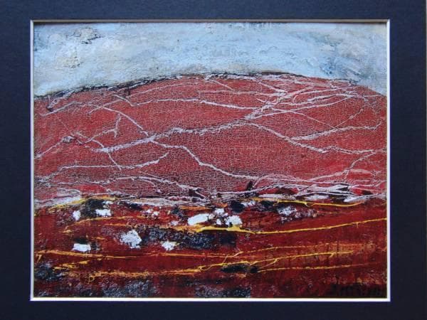三岸節子、赤い土、希少な額装用画集より、新品高級額装付、状態良好