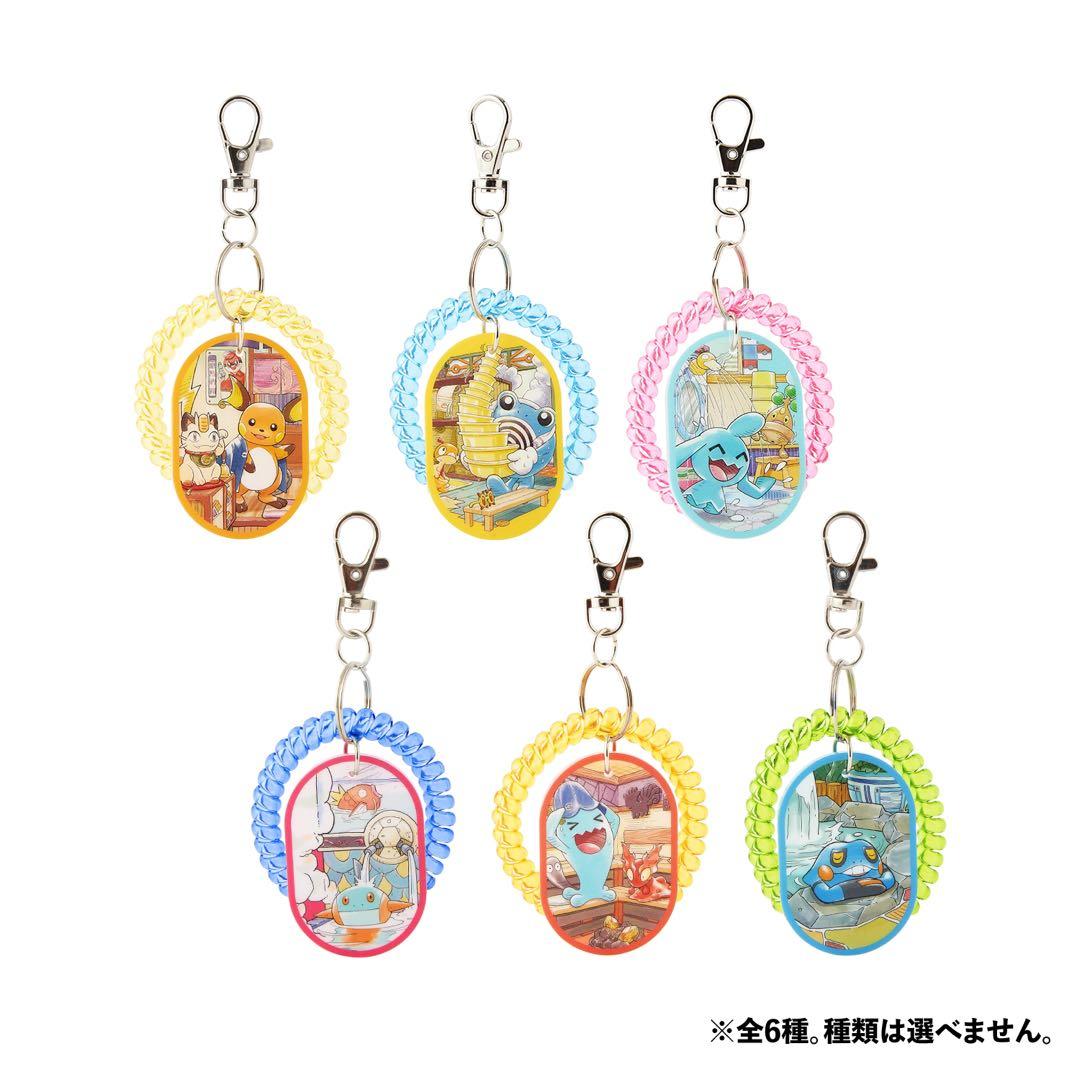 【6種コンプ】ポケモンセンター　ぽけもんせんと〜　スプリング付きキーホルダー