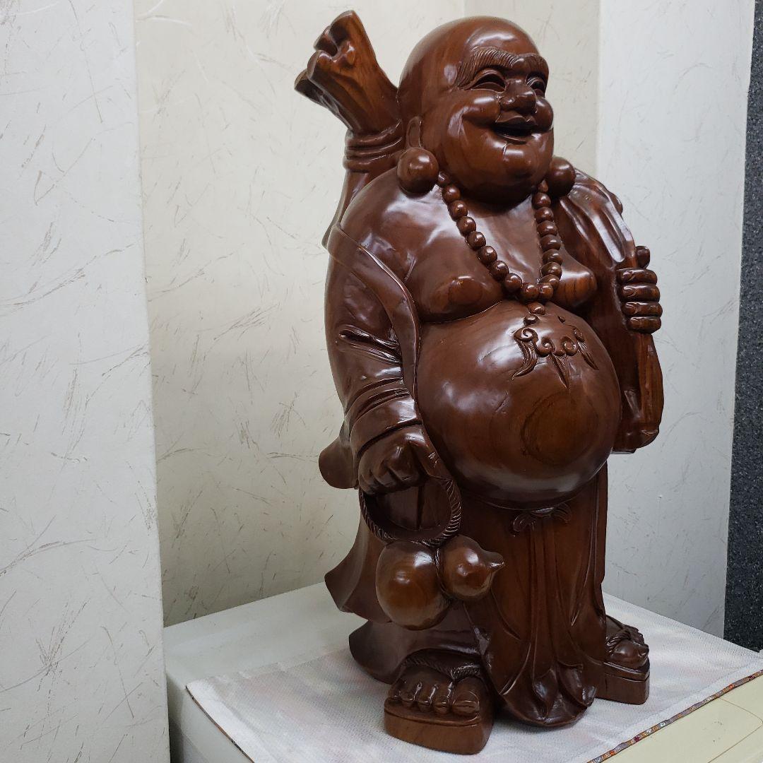 Ｂフライデー蔵出し特価１木造り 布袋さん 約60cm12kg