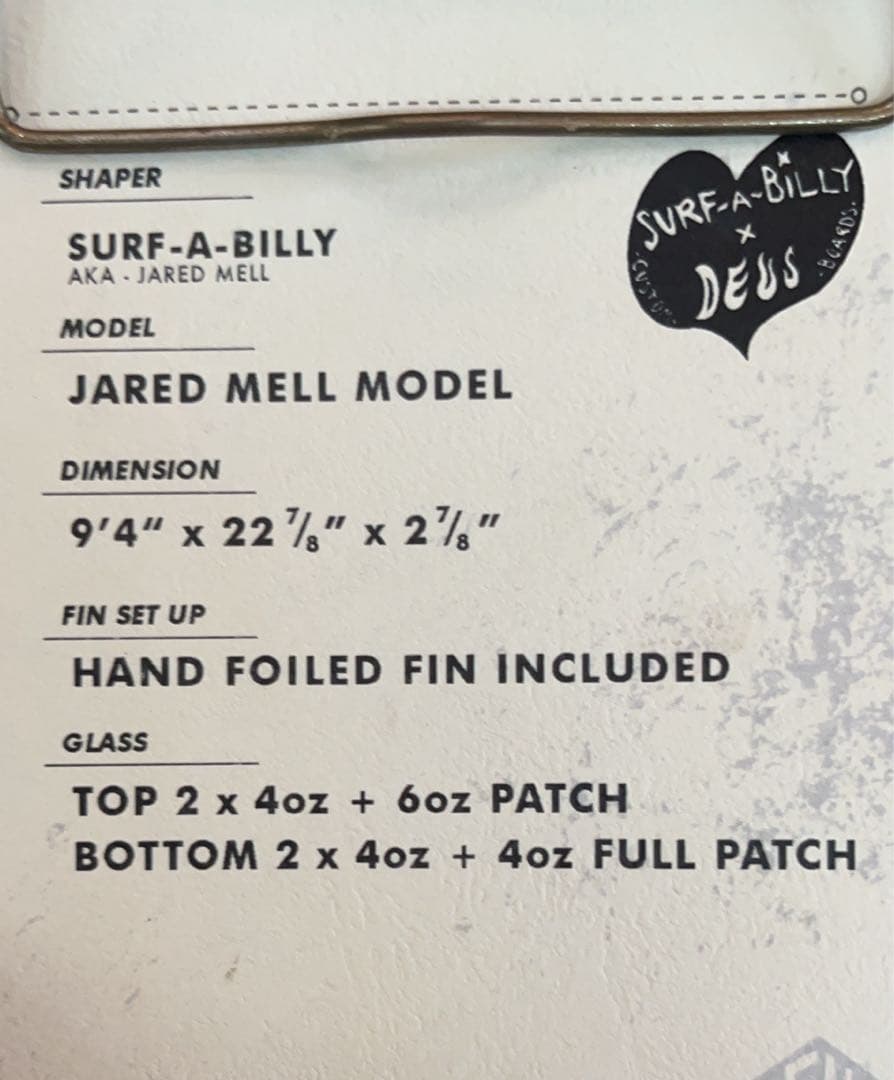 状態良SURF-A-BILLY×DEUS9.4デウスロングボード ノーズライダー