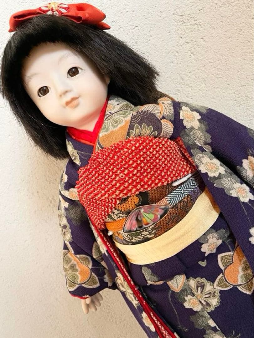 ビスクドール 日本人形 ハンドメイド 市松人形 着物 創作人形 和 アンティーク