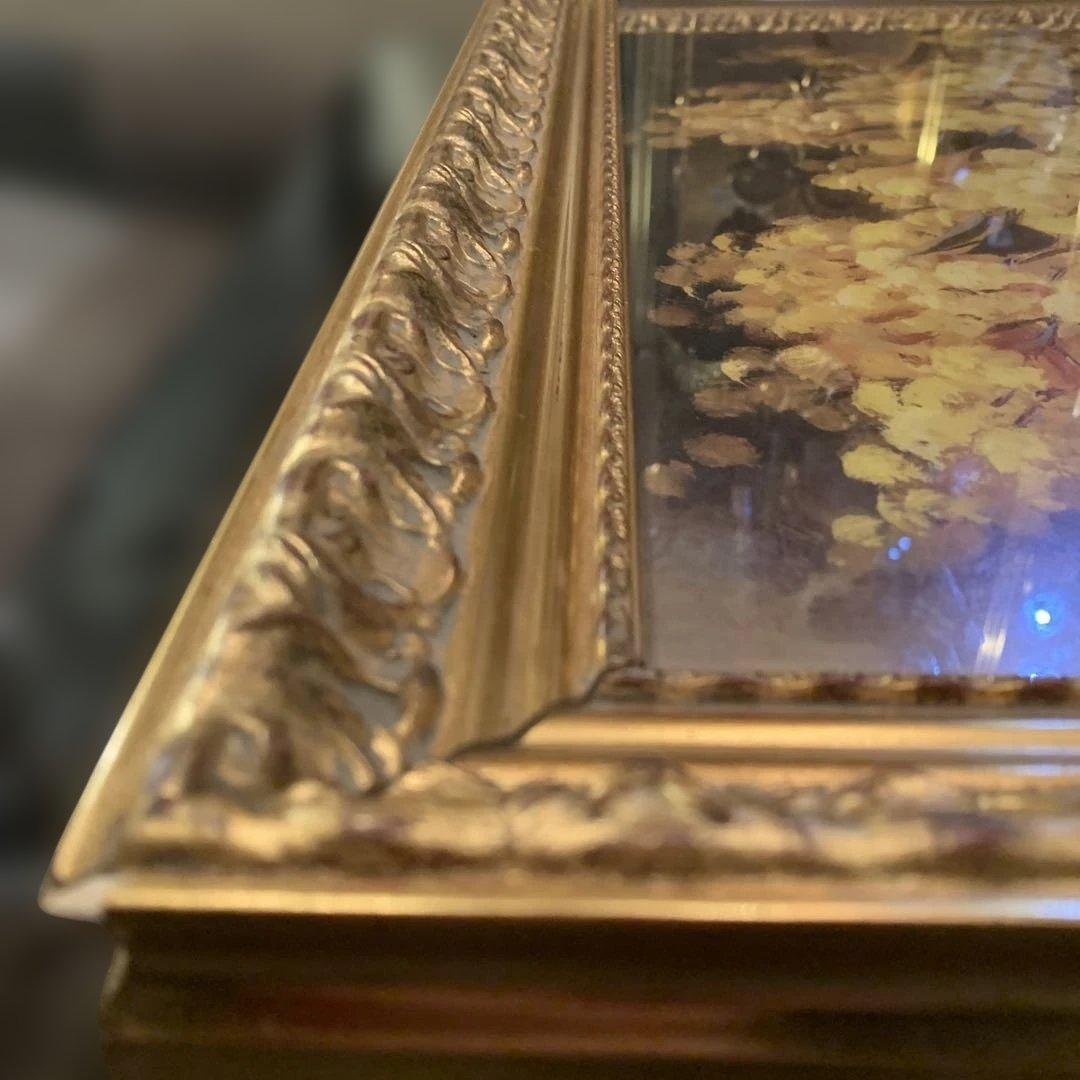 イタリア製 ミモザ 額絵 アート 金枠　BT-491