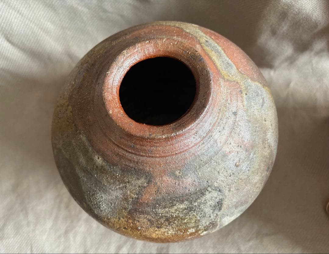 備前焼　藤原陶斎　花瓶　壺