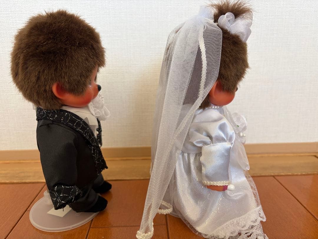 ウェディングモンチッチ ペア　結婚式ウェルカムドール　ドール専用スタンド専用箱付