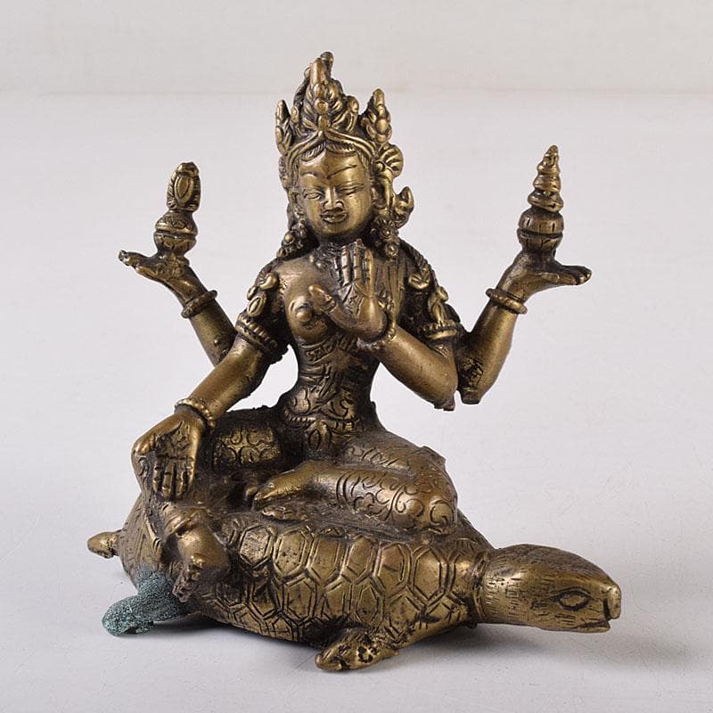 仏教美術　古銅鍍金　ヒンドゥー教　亀に乗るシヴァ神像　仏像　置物　V　7906