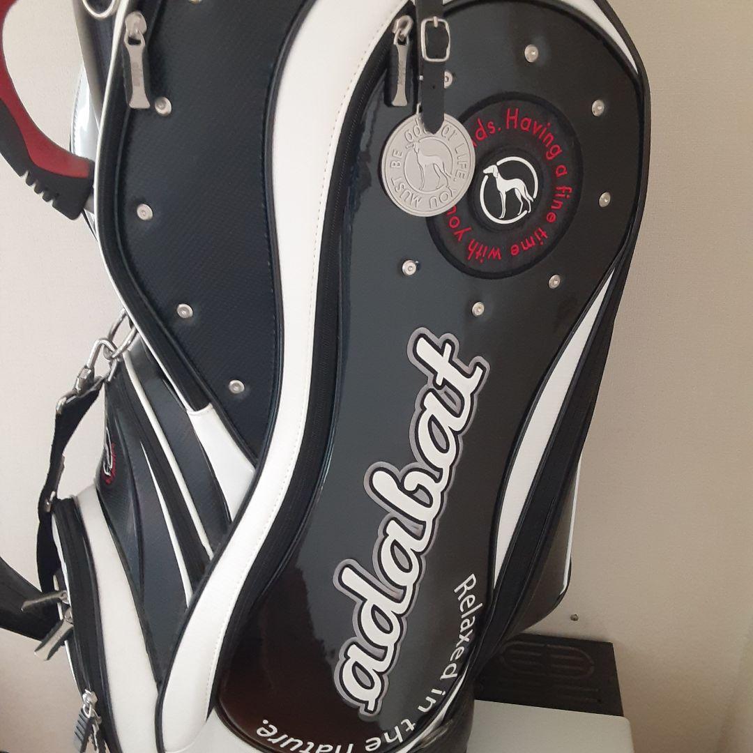 adabat ゴルフ キャディバッグ 黒/白　犬