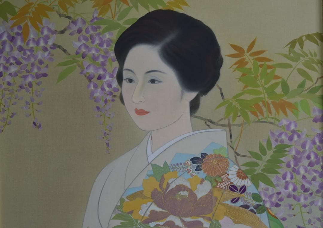 大正ロマン美人画・鈴木由太郎・白寿賞出展作原画　大作