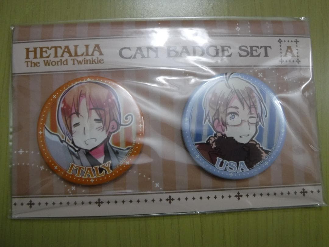 ◆ ヘタリア　缶バッジ 2種セット　イタリア＆アメリカ　缶バッジセット