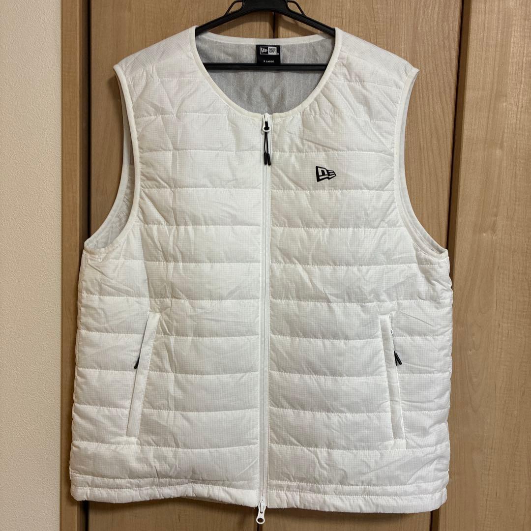 未使用　NEW ERA キルティングベスト ホワイト 収納袋付き　XL