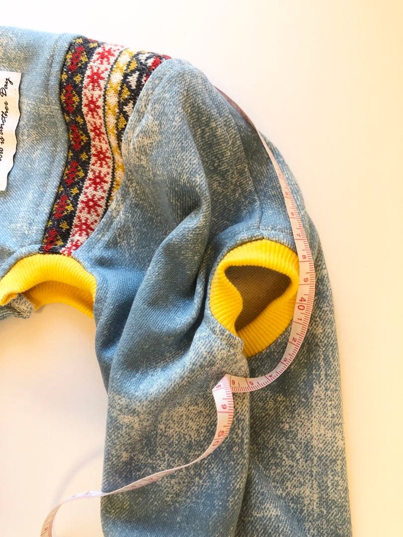 黄色い袖のロンパース　イタグレ服　犬服　ハンドメイド