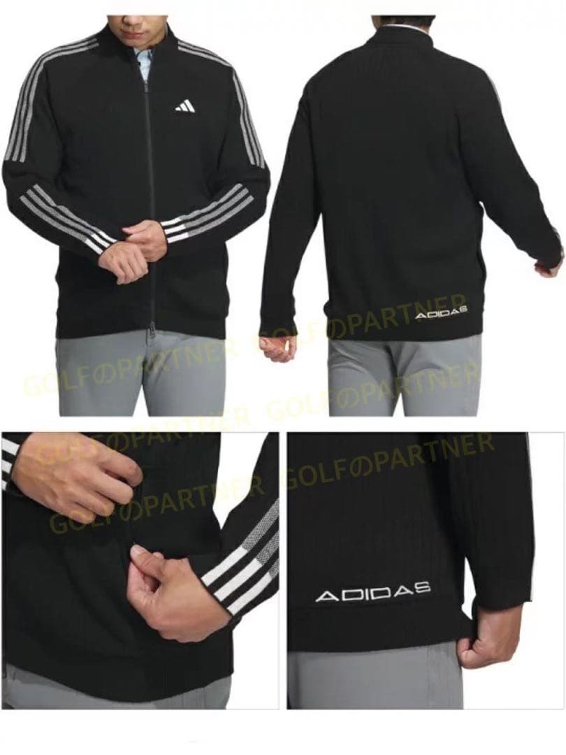M即日発送新品23100円アディダスゴルフ/メンズ/防風セータージャケット/黒