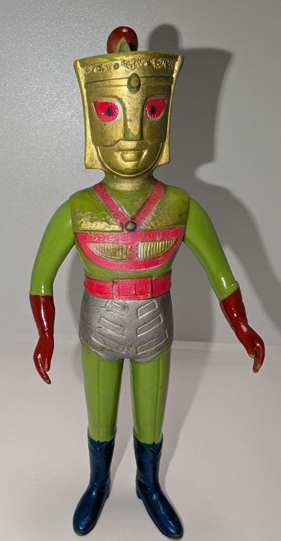 突き指ちゃん【珍色】グリーンマン ウッド ソフビ 当時物