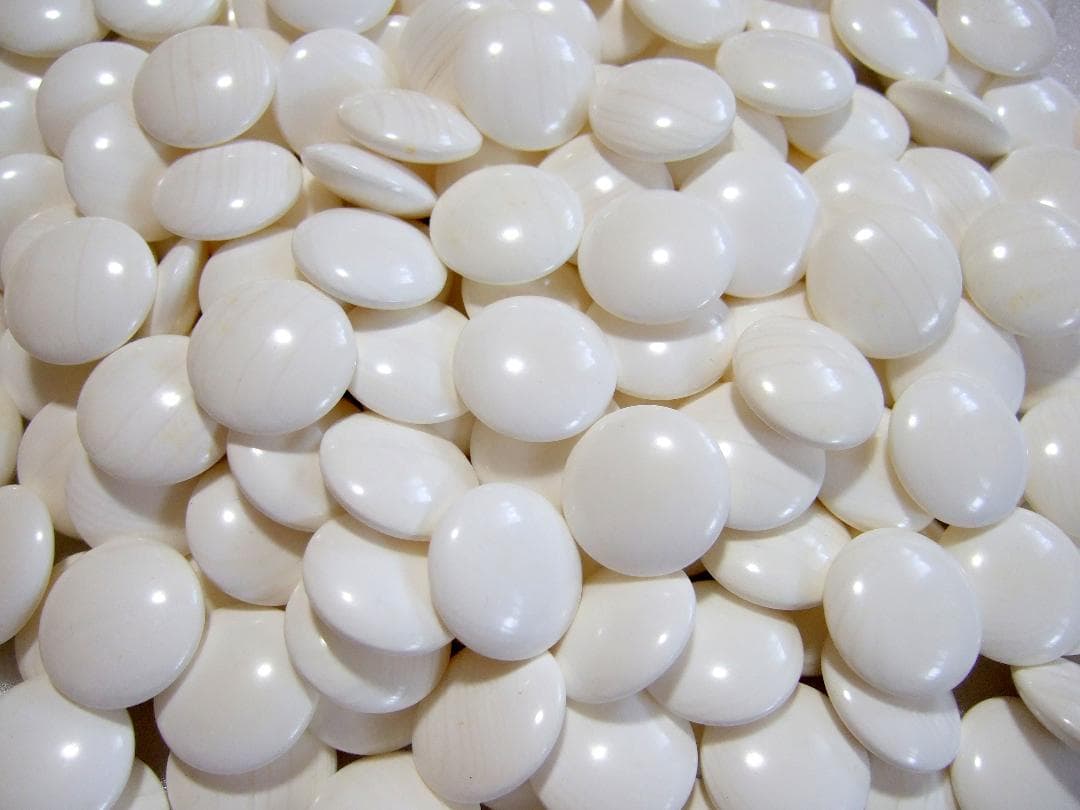 蛤碁石 那智黒石 30号碁石 白184個 黒182個 碁筍 / 囲碁