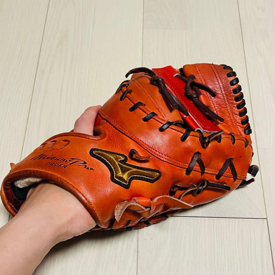 ミズノプロ硬式ファーストミット店舗オーダー5DNA耕作印有り