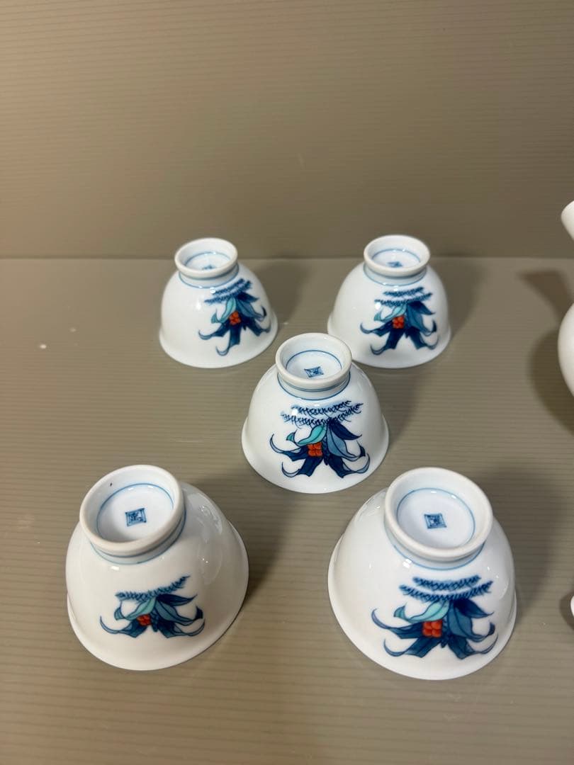 2275 有田焼　畑萬陶苑　茶器セット　急須1客　湯冷し1客　湯呑5客