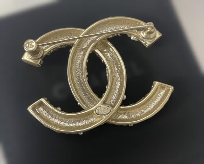 CHANEL ブローチ ココマーク フェイクパール ラインストンメタル