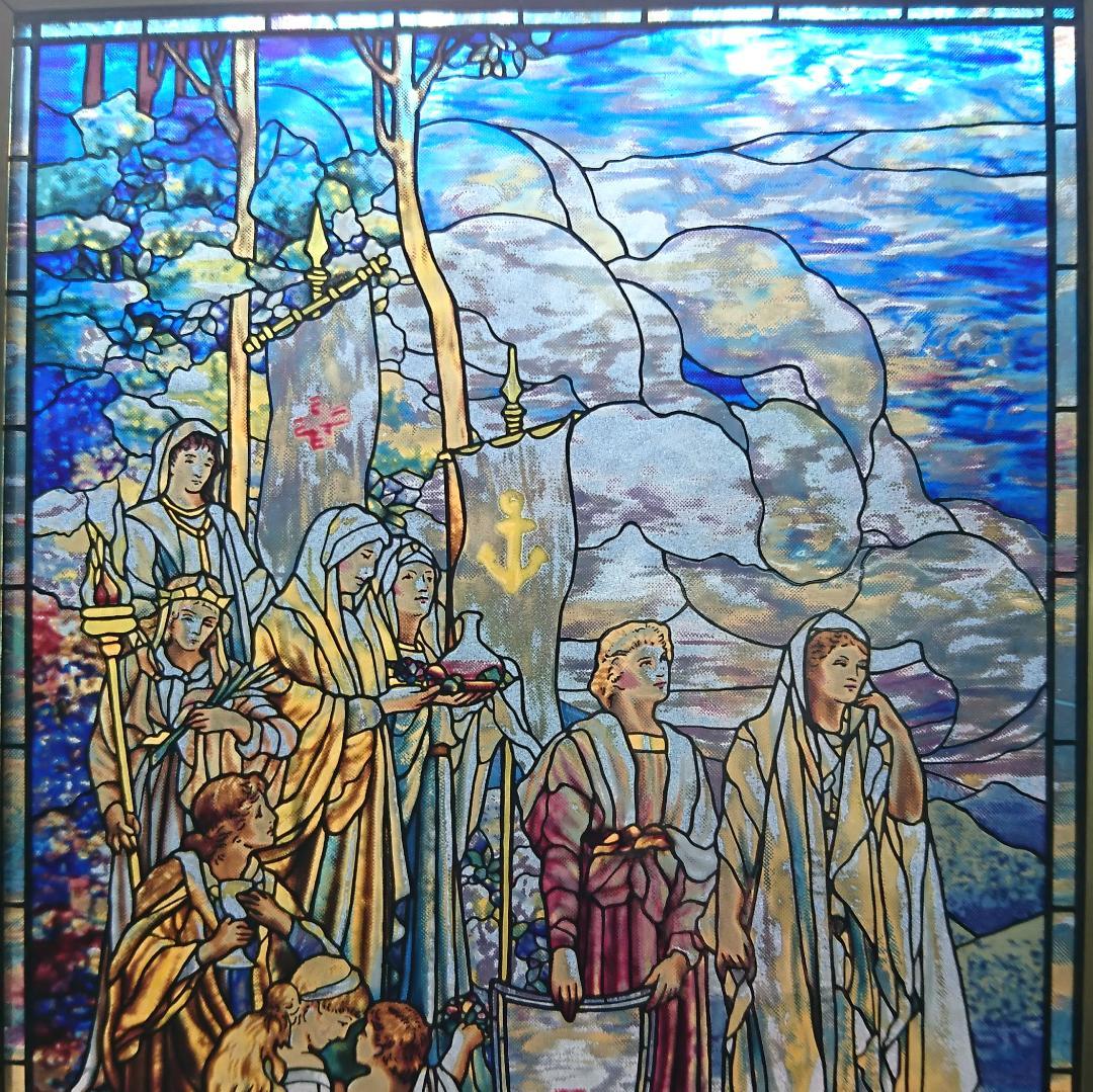 新品ルイスCティファニー ステンドグラス赤十字Red Crossグラスマスターズ