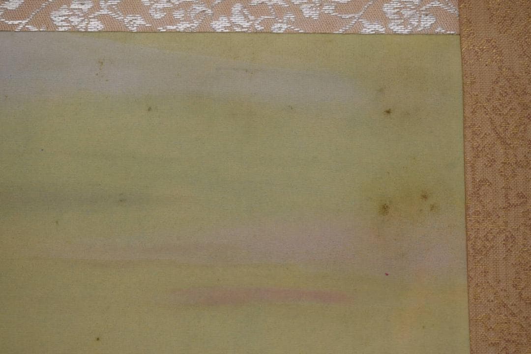 【真作】谷口英雄/湖畔図/山水風景図/横物/岩絵具/掛軸☆宝船☆Y-704　JM