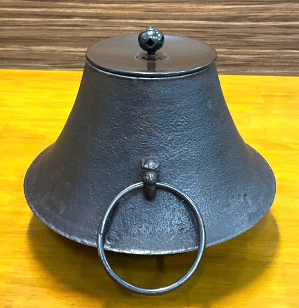 茶道具　風炉釜　茶釜　小釜　富士釜　宝積正一作　共箱付き