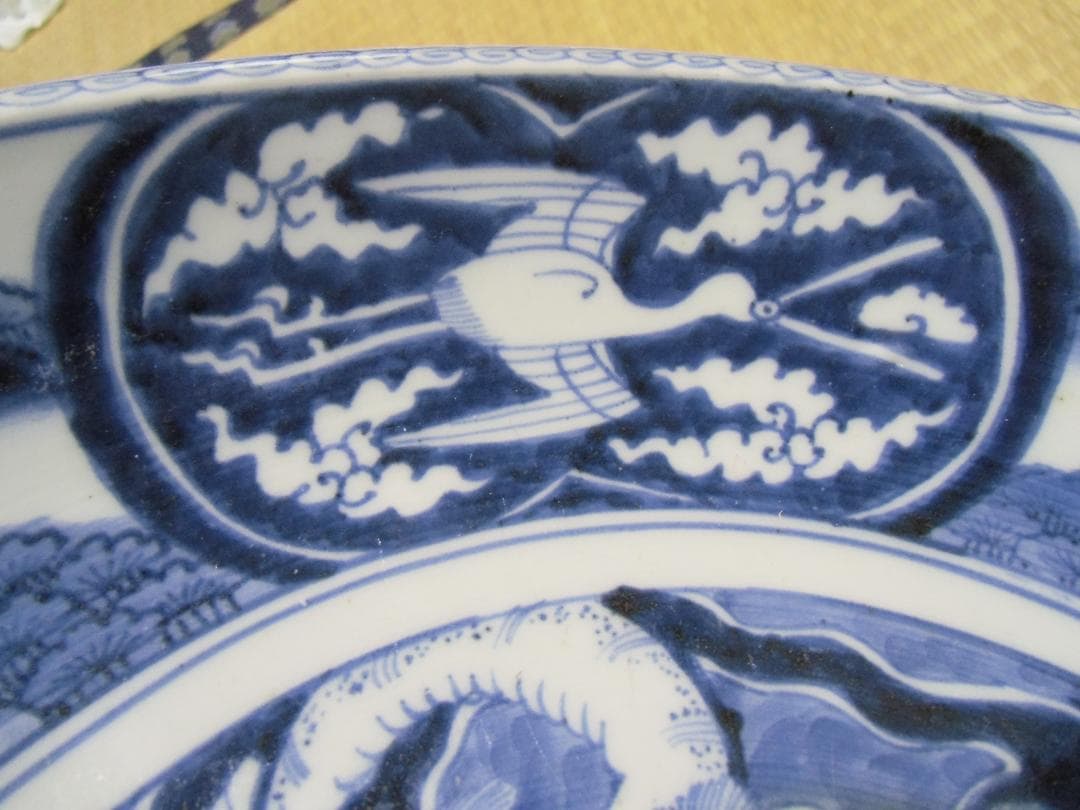 古伊万里　阿呆っぽい鳥　と　龍　大皿