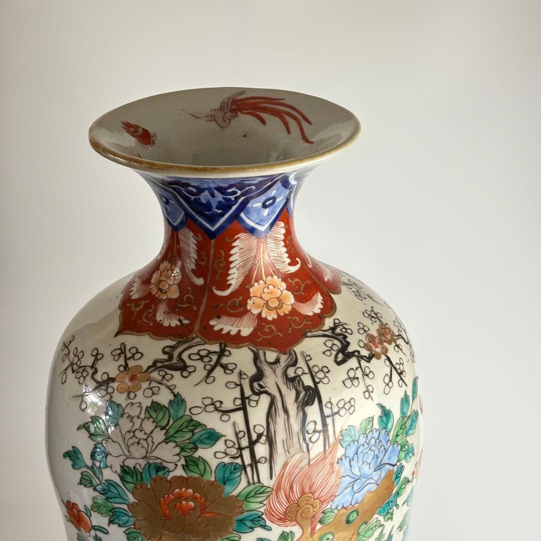 伊万里 色絵 金彩 染付 高さ約56cm 花瓶 花生 飾壷 飾瓶