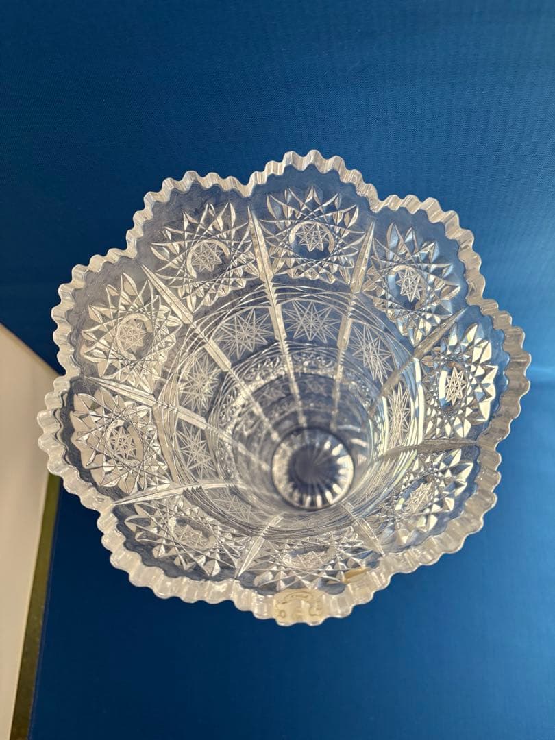 ボヘミア製 鉛クリスタル フラワーベース