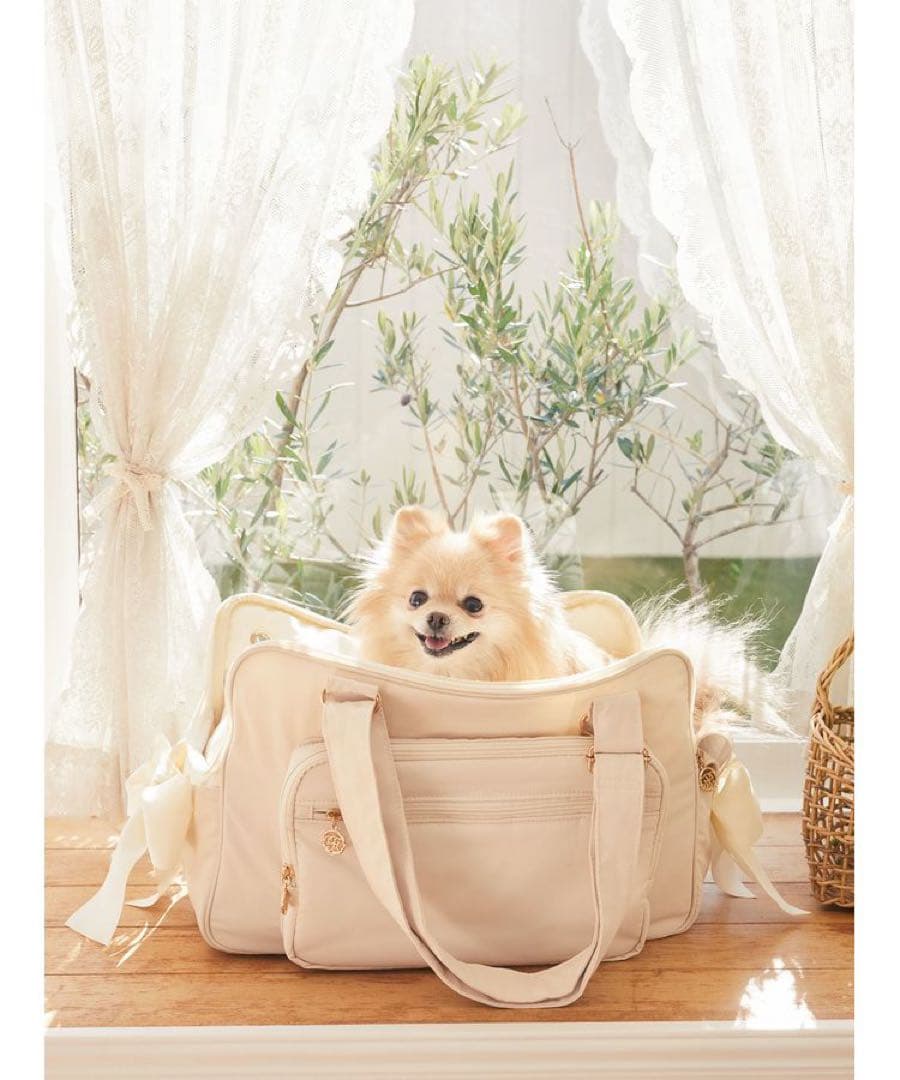 メゾンドフルール　サイドリボンキャリーバッグ　ペット用バッグ