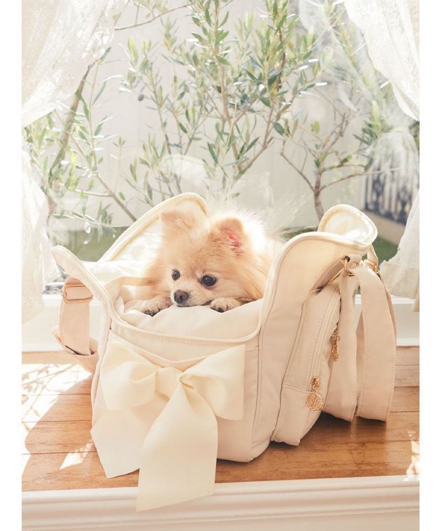 メゾンドフルール　サイドリボンキャリーバッグ　ペット用バッグ