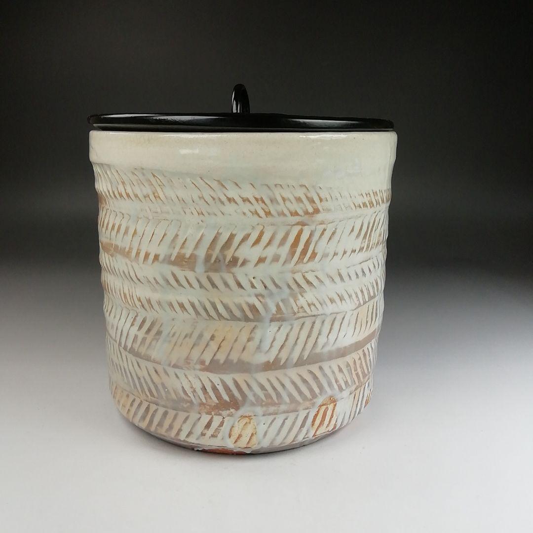 Ｔ８６３　水指　『三島　水指』『朝日窯　松林良周 作』　共箱　茶道具