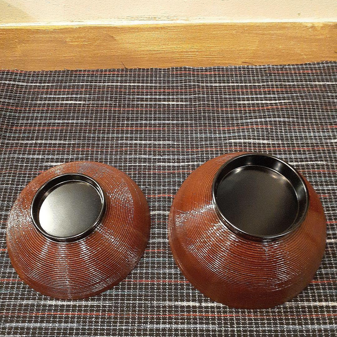 【Z029】漆器　輪島塗り　波千鳥蒔絵　煮物椀 5個セット