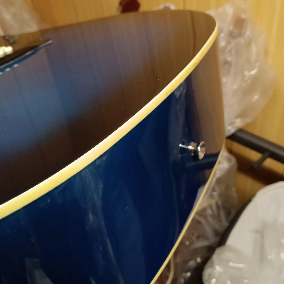 新品弦 軽量 初心者 ビギナー向け アコースティックギター ブルー 青