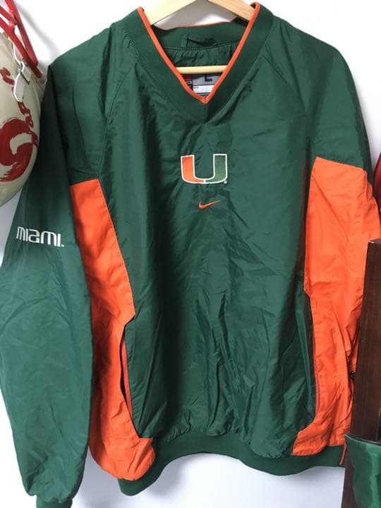 古着 NIKE ナイキ 刺繍 ゲームシャツ ナイロンジャケット マイアミL