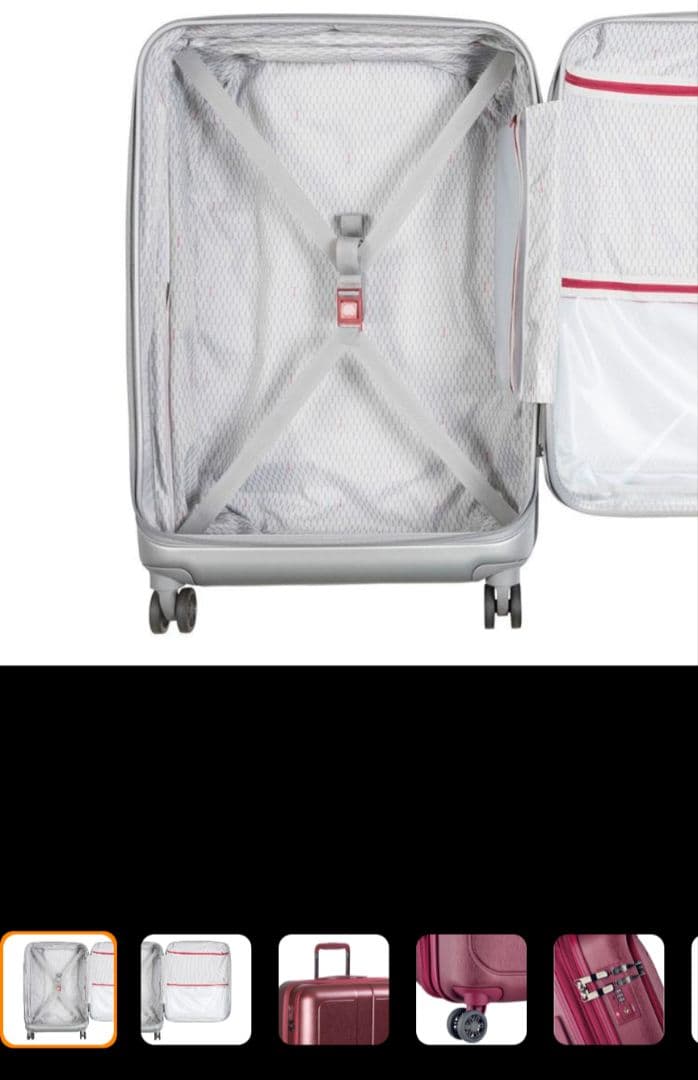 DELSEY　フロントオープン特大キャリーケース　レッド