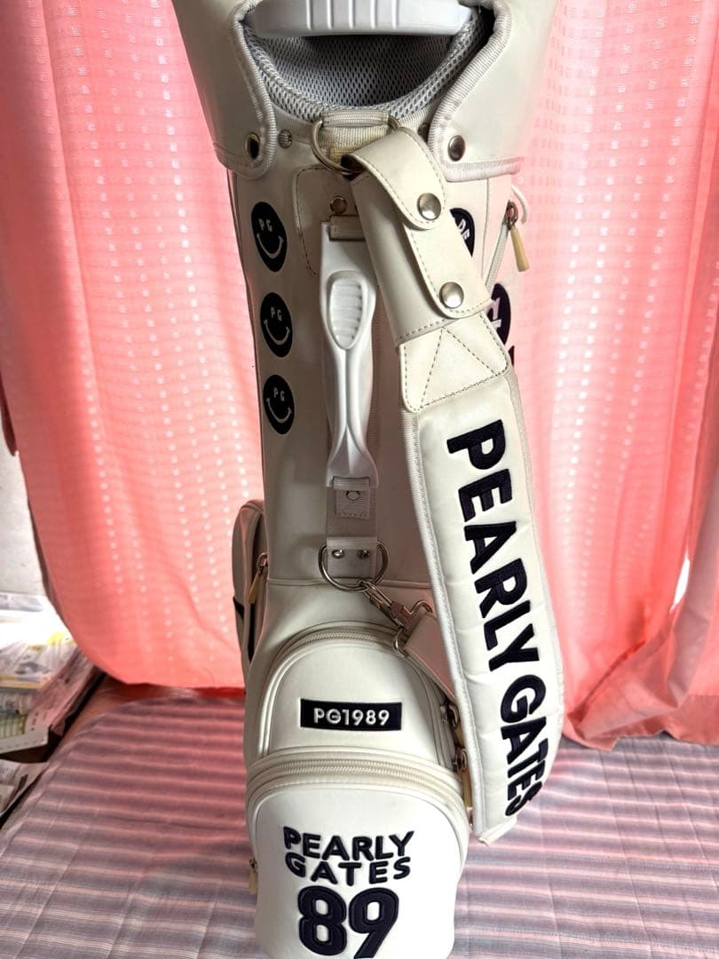 PEARLY GATES ゴルフキャディバッグ 89 ホワイト ニコちゃん