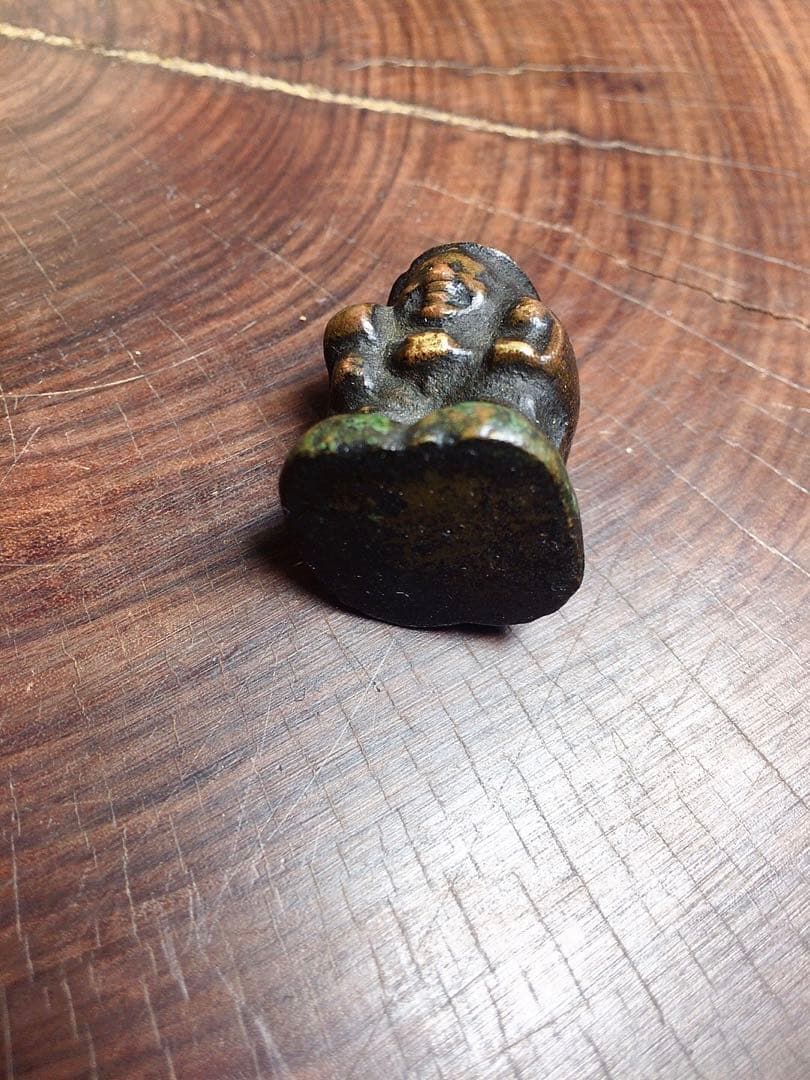 時代　古銅　大黒天　置物　高さ約2.5㎝　約47g 骨董 大黒天 置物 縁起物