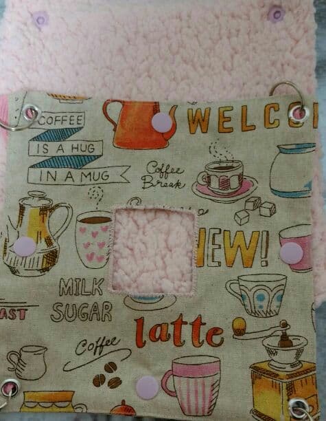 モモンガハウス(カフェ柄・綿麻) ボアピンク   大きいサイズ(家族用)