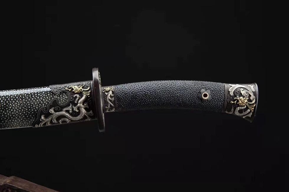 三色銅竜紋刀（魚皮型）模造刀 居合刀 武士道 武具 漢剣 唐刀 龍泉剣 手鍛造