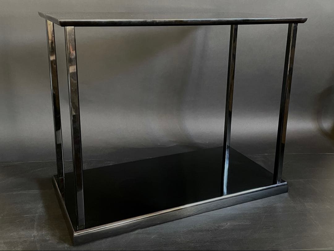 「母」 塗師 茶平一斎 真台子 真塗 台子 共箱 茶道具 （113F①）