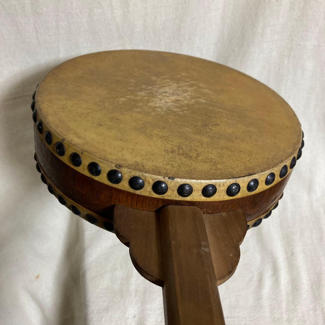 片手 太鼓 レトロ うちわ太鼓 両面たいこ