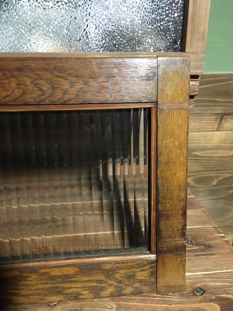 メルカリ便発送★モールガラス★木枠★古材★引き戸★昭和レトロ★ ブィンテージ★