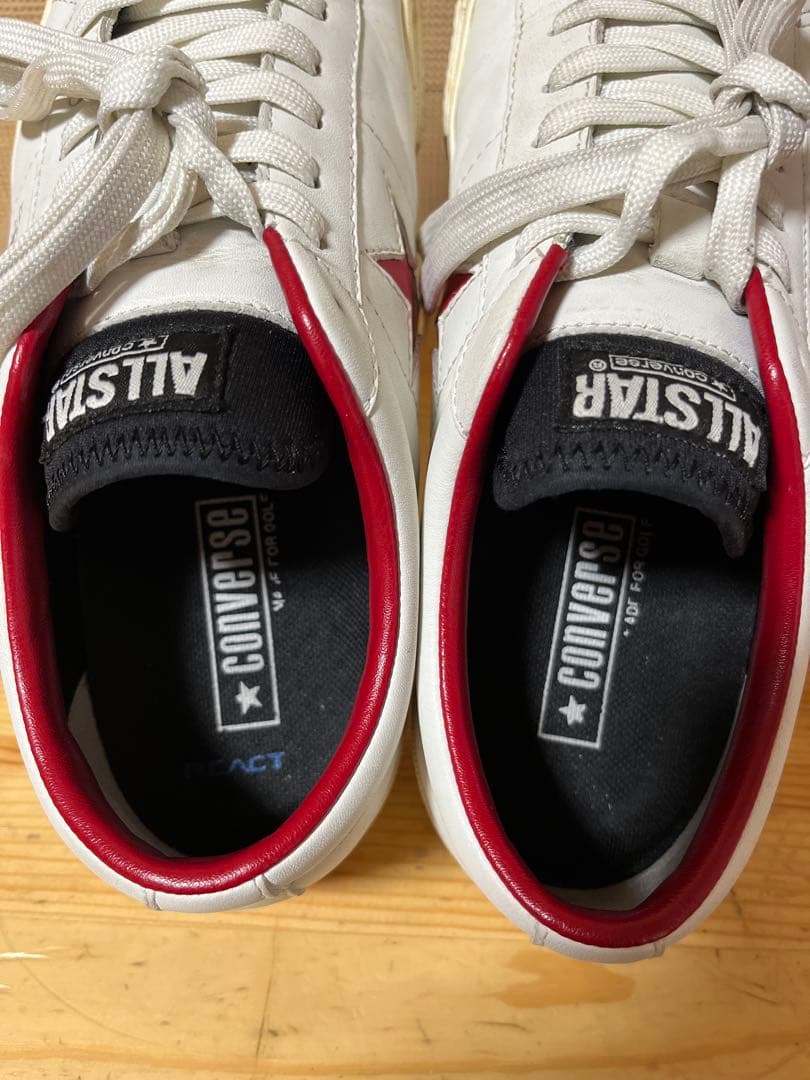 a432/コンバース ワンスター GF レザーWHITE/RED/25.5㎝