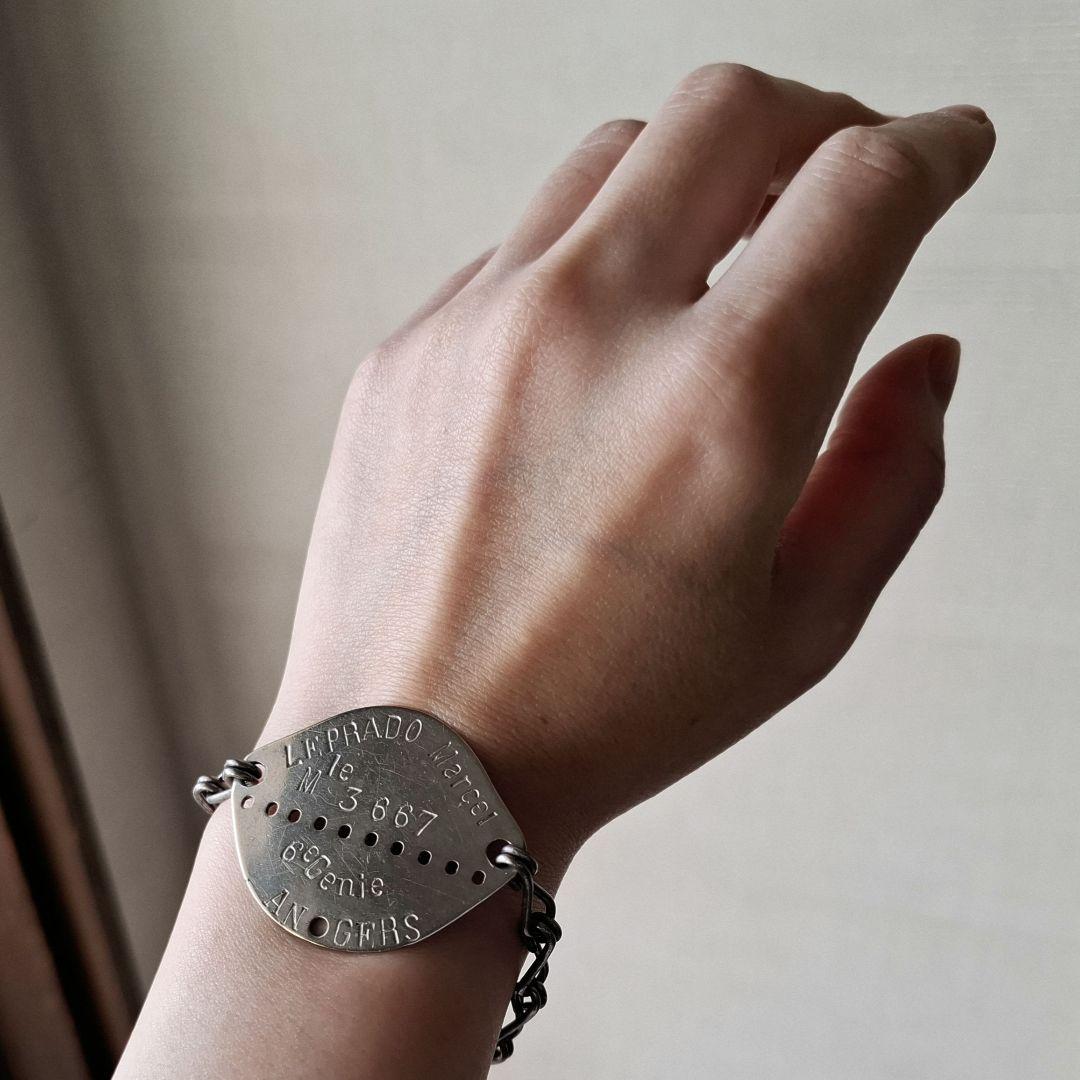 フランス軍 WW2 ヴィンテージ ミリタリー ドッグタグ ブレスレット