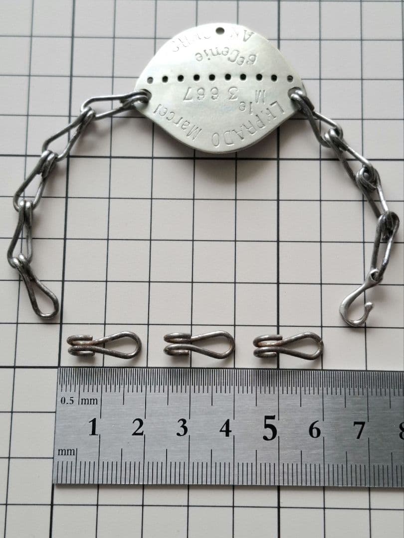 フランス軍 WW2 ヴィンテージ ミリタリー ドッグタグ ブレスレット