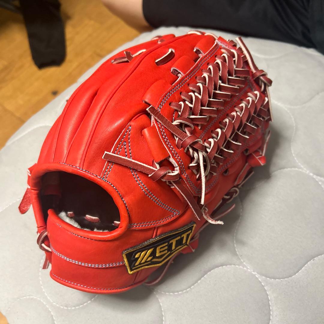 ZETT プロモデル 硬式グローブ 右投げ 赤