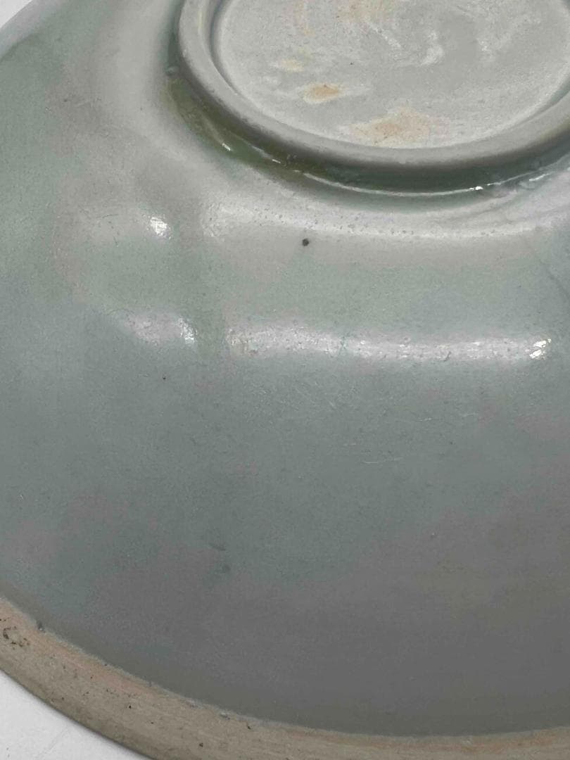 北宋時代　青白磁牡丹鳳凰文盤　茶皿　茶鉢　景徳鎮　影青　唐物(B-98)