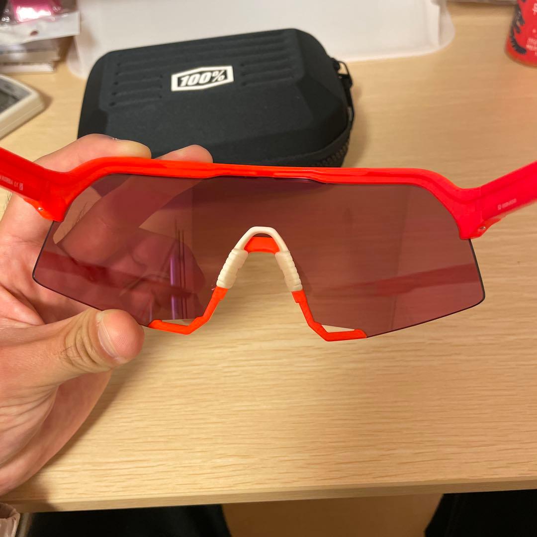 松竹梅100% スポーツサングラス オレンジ/レッド　S3